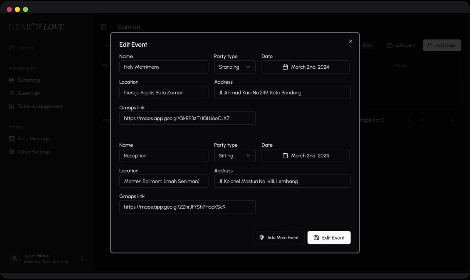 Event Management Dashboard