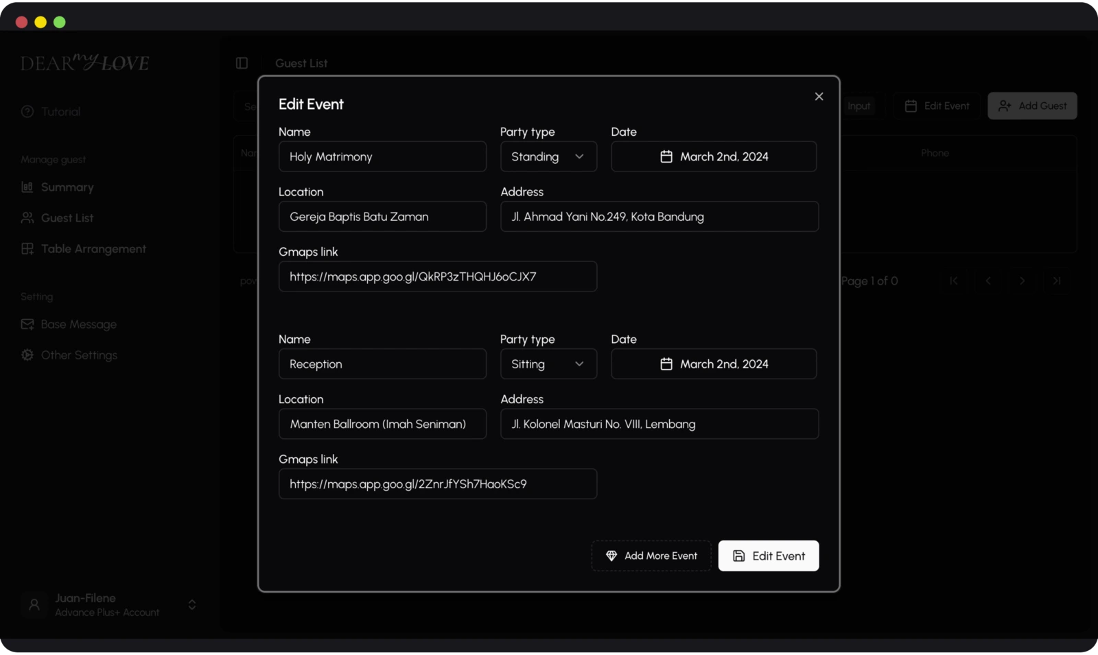 Event Management Dashboard
